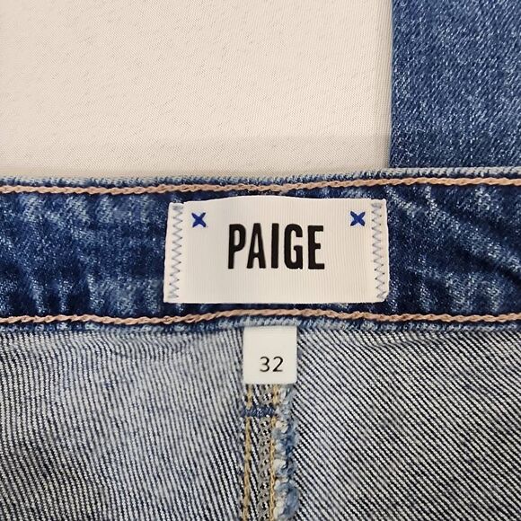 Paige Sarah Straight High Rise Women’s Jeans Size 32 Blue Denim 30” Inseam NWT - Picture 6 of 10